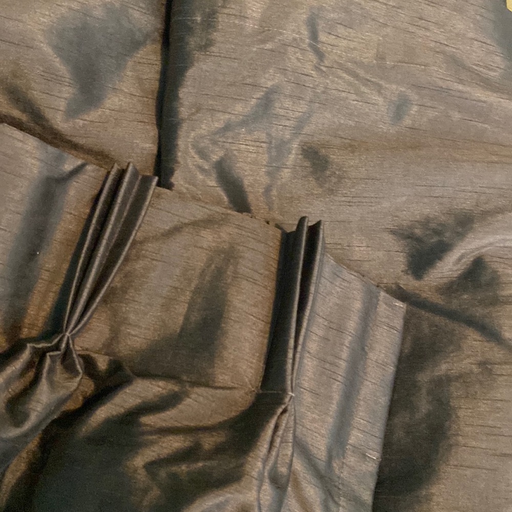 Peri Home works Collection Pinched Pleated Brown Faux Silk Curtains Drapes 24x84